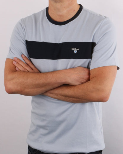 Barbour Panel T-Shirt, Himmelblau