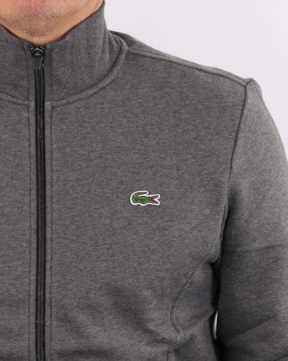 Lacoste – Trainingsoberteil mit durchgehendem Reißverschluss, Graphit