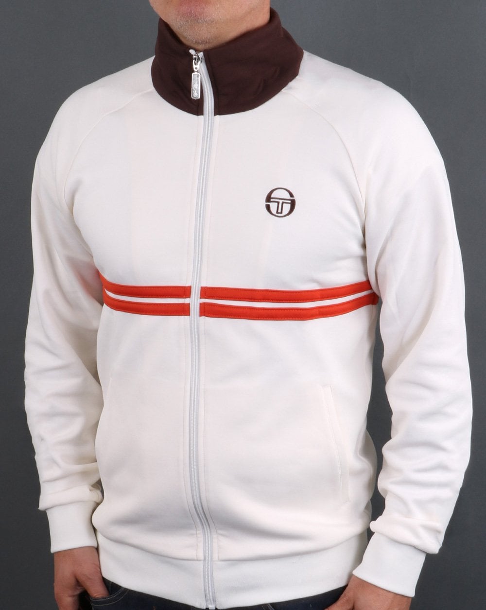 Sergio Tacchini Dallas Track Top Cream / Brown / Orange