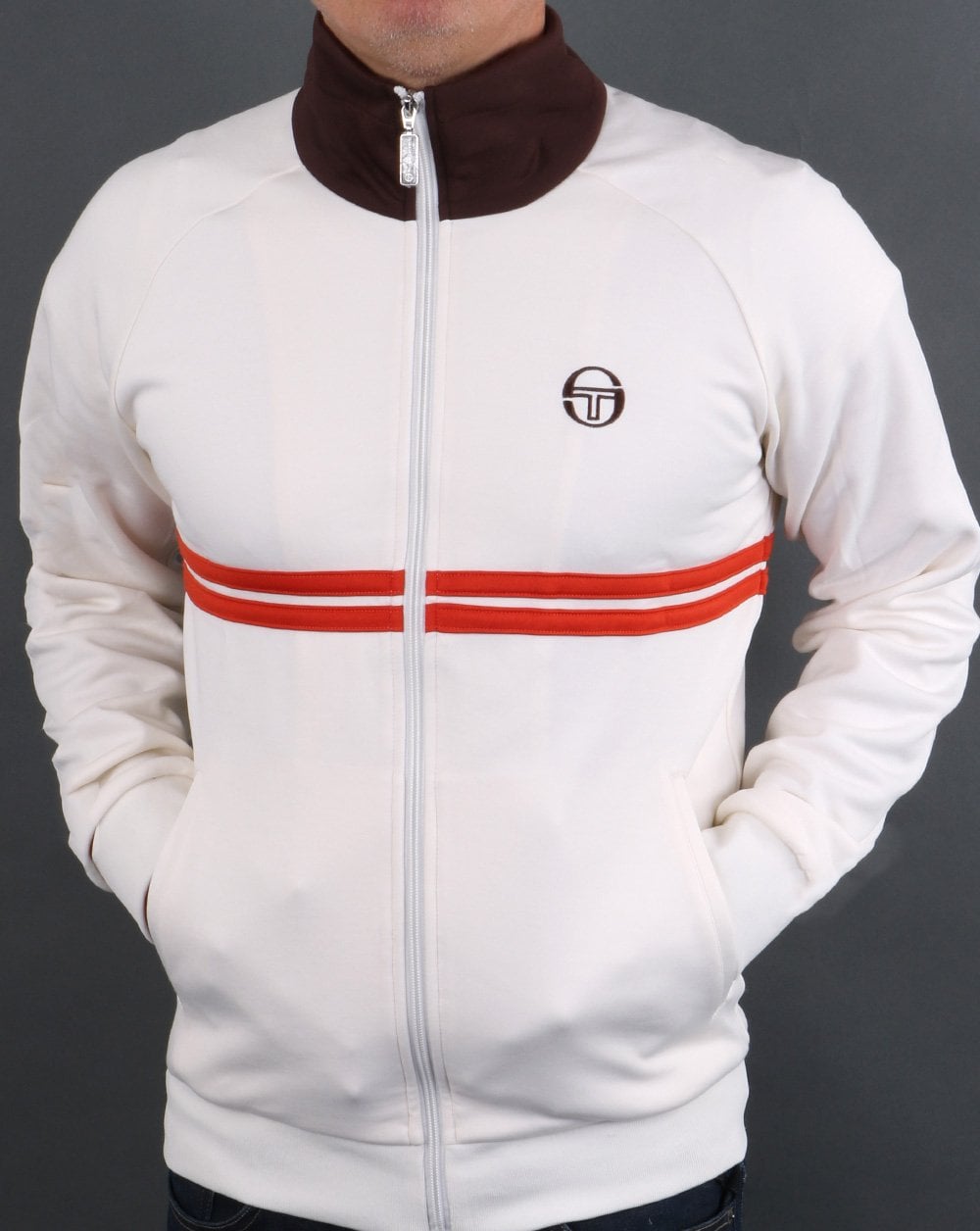 Sergio Tacchini Dallas Track Top Creme / Braun / Orange