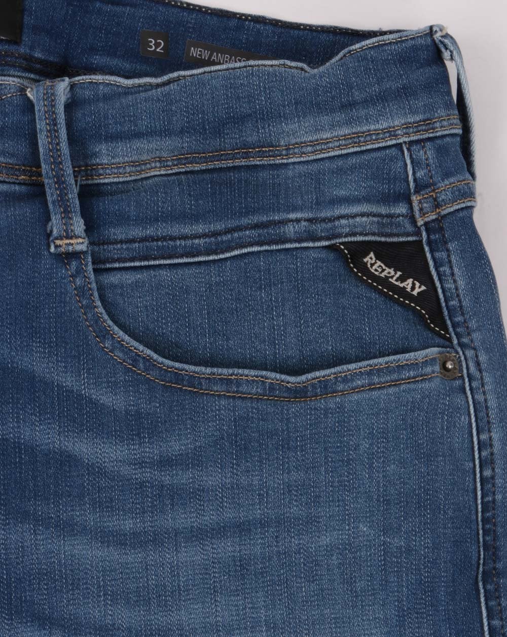 Replay Hyperflex Denim Shorts Mittelblau