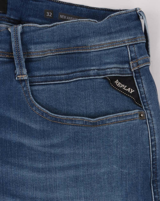 REPLAY Replay Hyperflex Denim Shorts Mittelblau