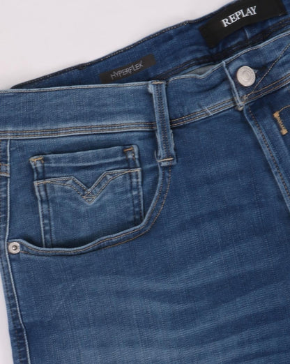 Replay Hyperflex Denim Shorts Mittelblau