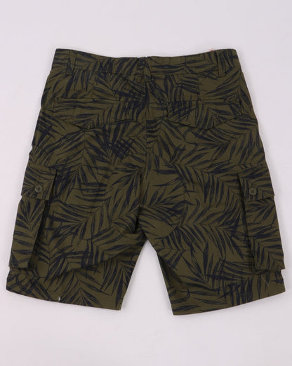 Benetton – Shorts mit Combat-Print in Khaki
