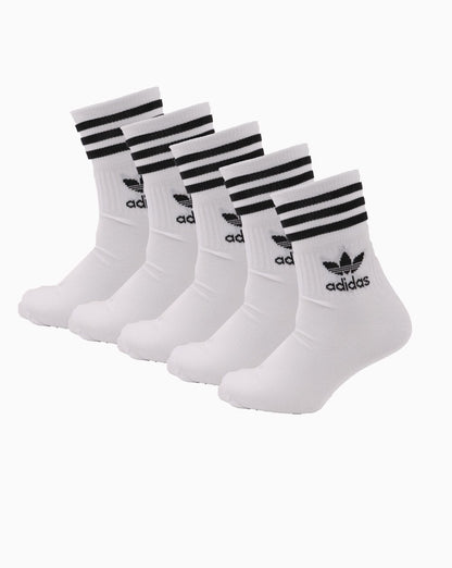 Adidas Originals – Mid Cut Crew-Socken im 5er-Pack, Weiß