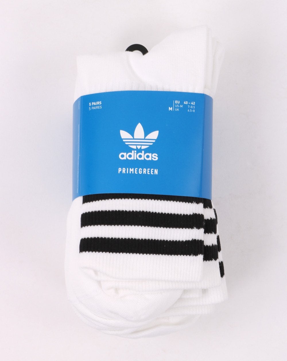 Adidas Originals – Mid Cut Crew-Socken im 5er-Pack, Weiß