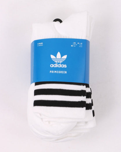 Adidas Originals – Mid Cut Crew-Socken im 5er-Pack, Weiß