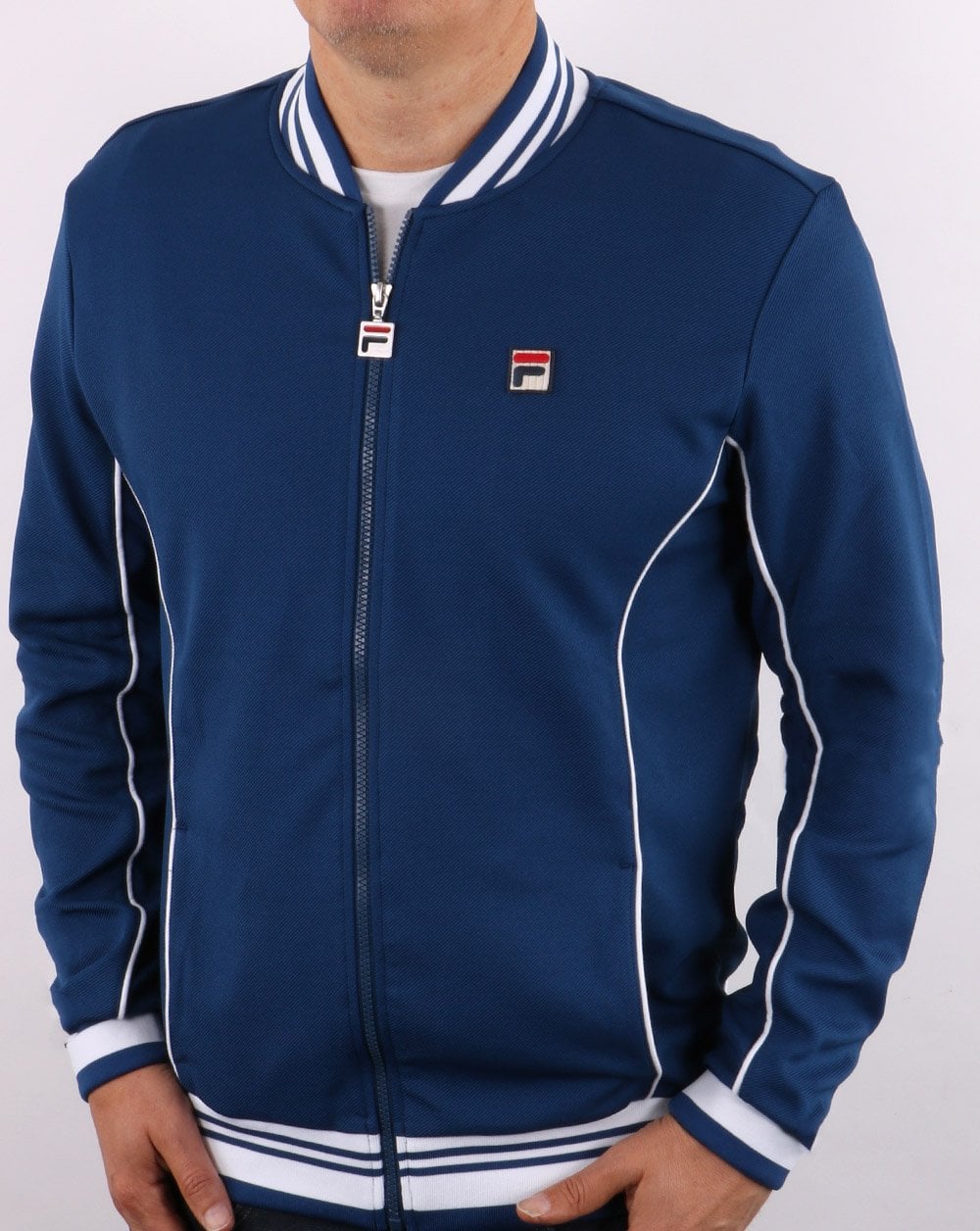 Fila Vintage Retro Trainingsjacke, Marineblau