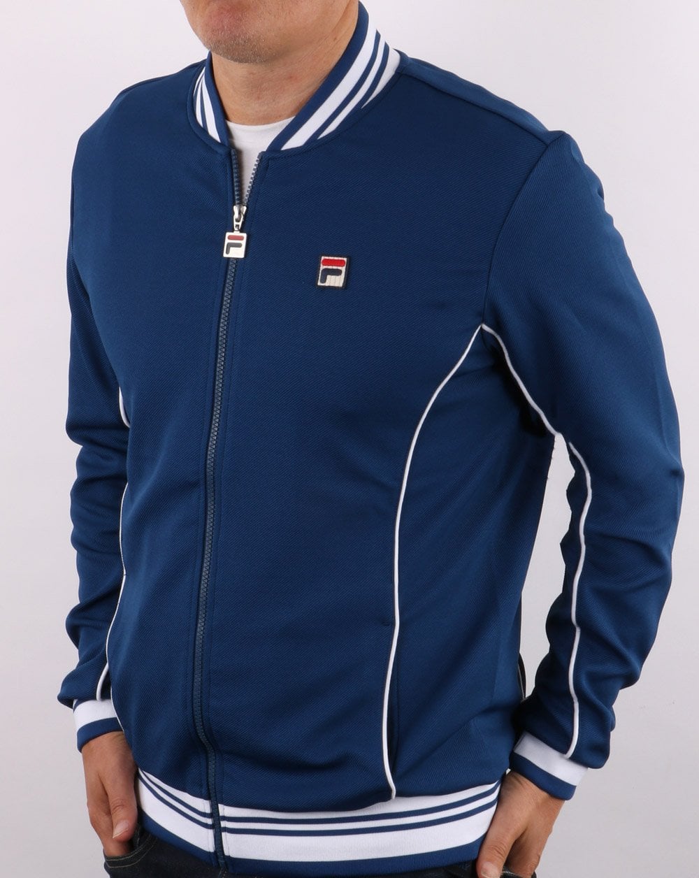 Fila Vintage Retro Trainingsjacke, Marineblau