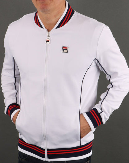 Fila Vintage Retro Trainingsjacke Weiß Marine Rot