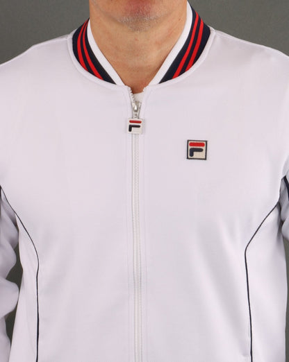 Fila Vintage Retro Trainingsjacke Weiß Marine Rot