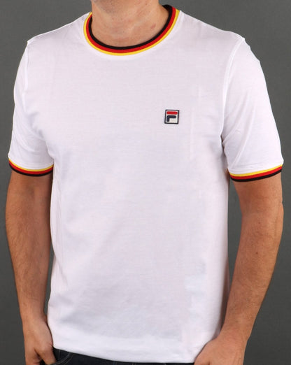 Fila Vintage T-Shirt Weiß - Rot Gelb