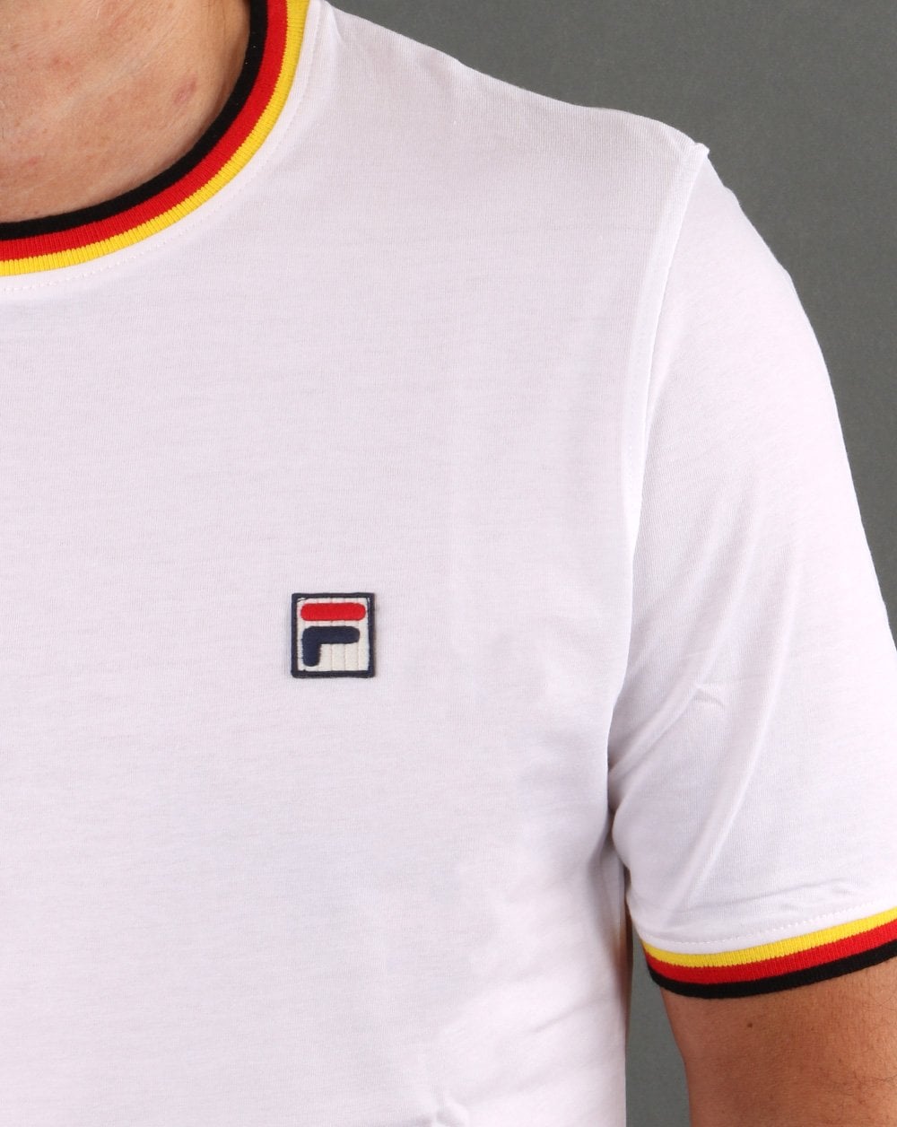 Fila Vintage T-Shirt Weiß - Rot Gelb
