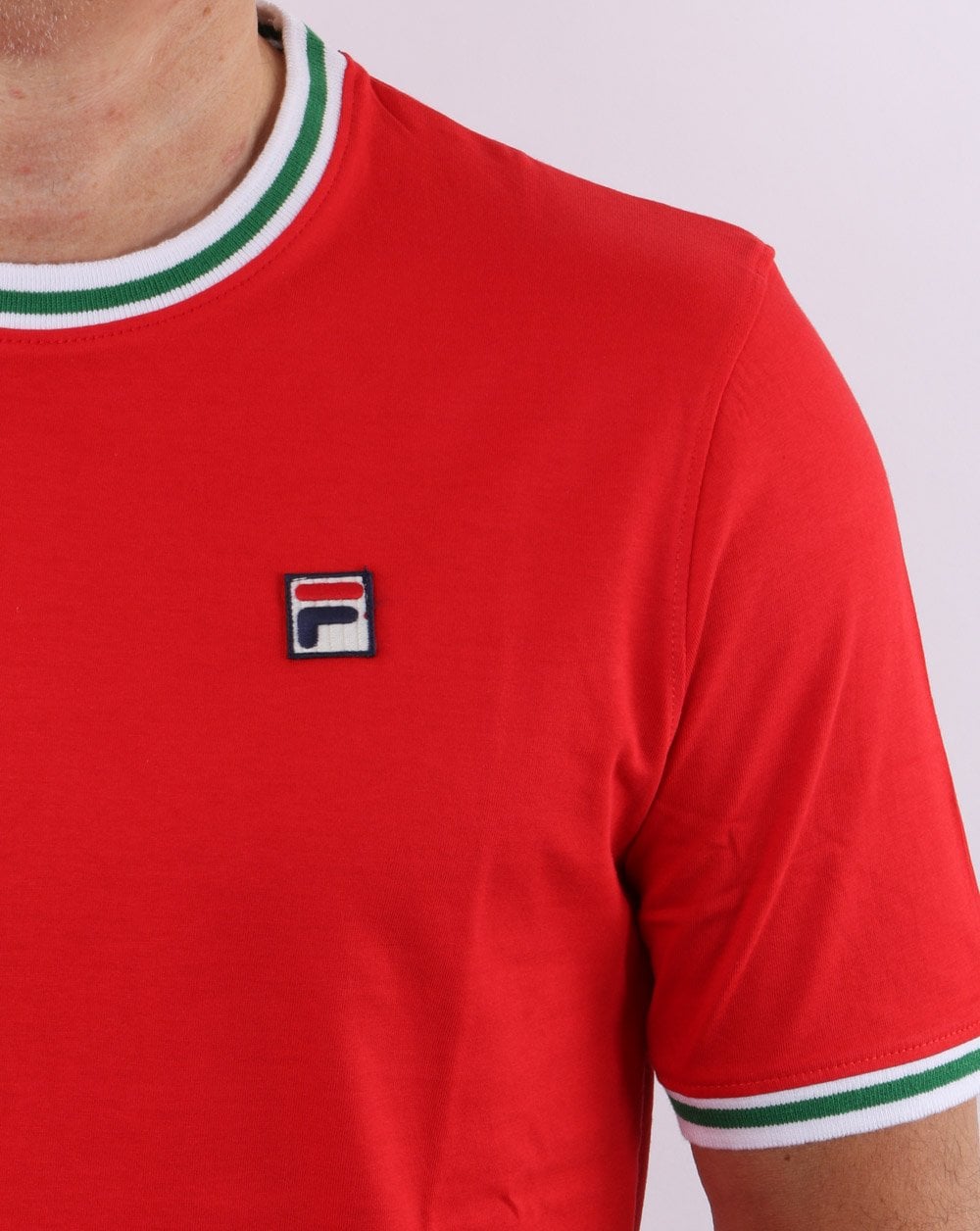 Fila Vintage Retro Ringer T-Shirt Rot
