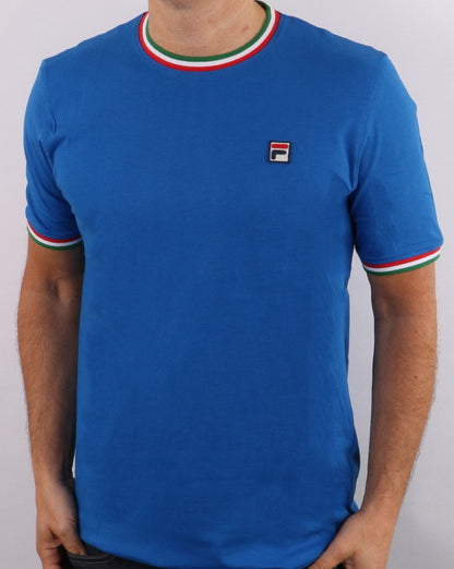 Fila Vintage Ringer T-Shirt Italia Blau