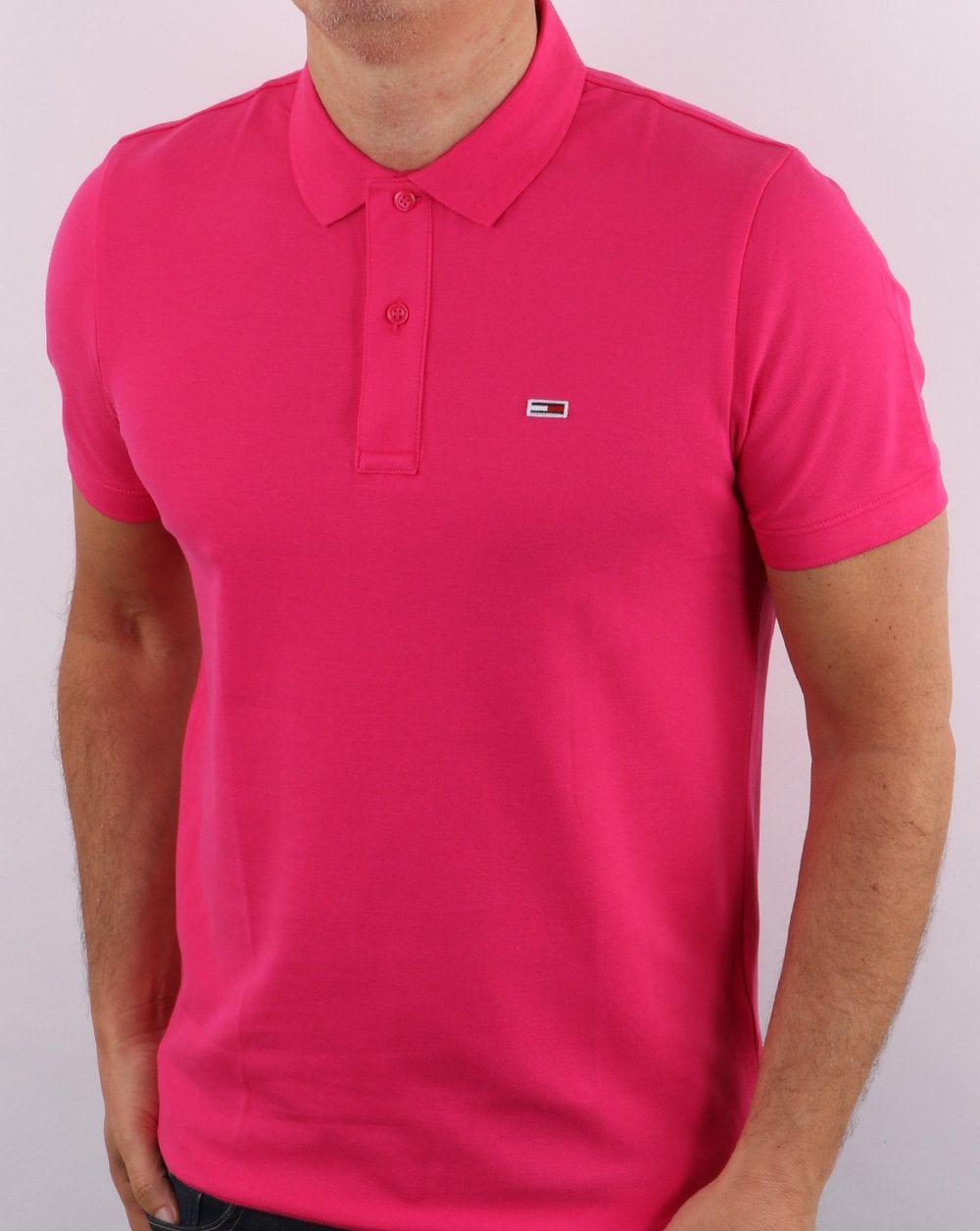 Tommy Jeans Polo Shirt Bright Cerise Pink