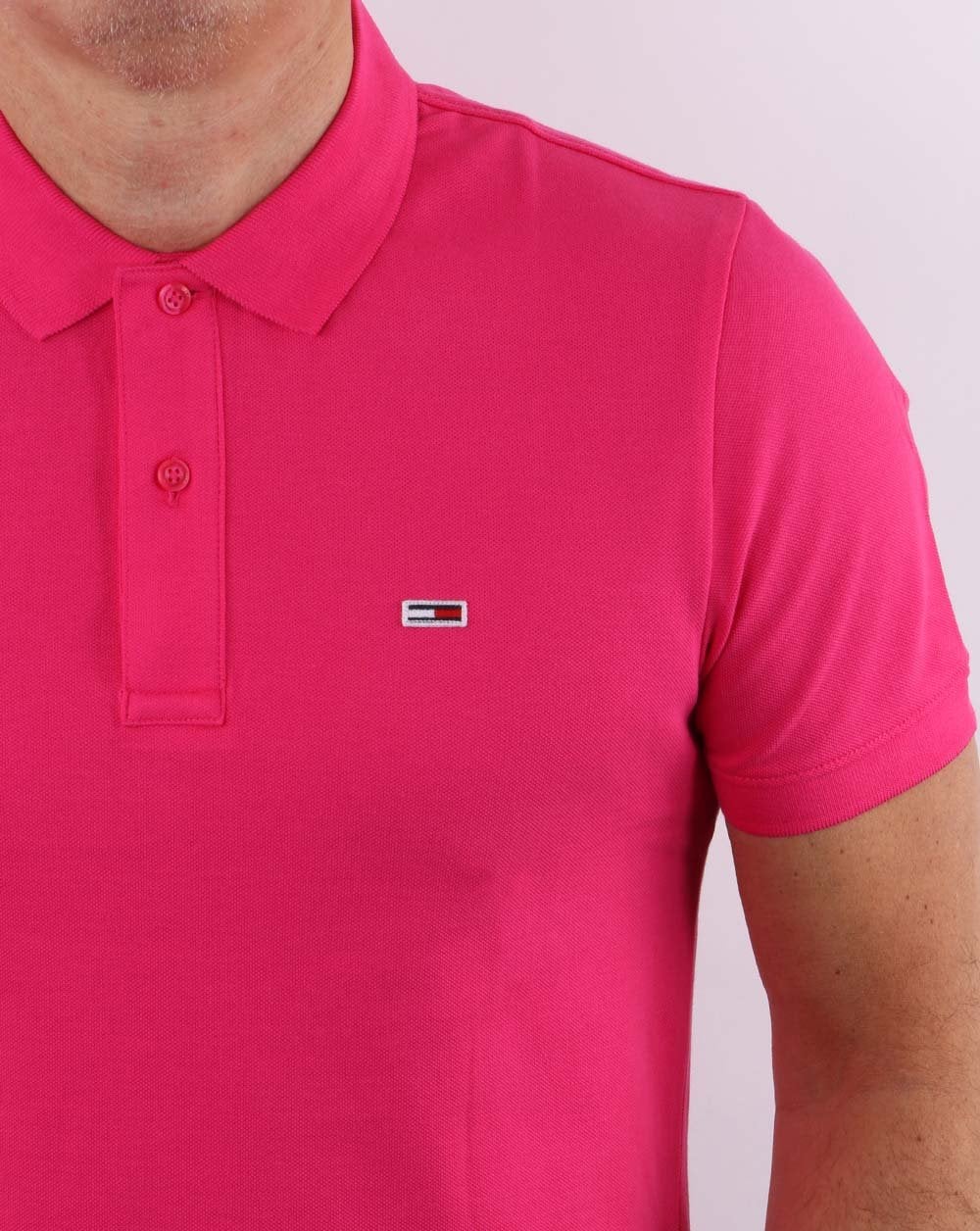 Tommy Jeans Poloshirt in leuchtendem Kirschrosa