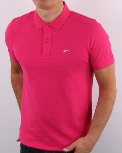 Tommy Jeans Poloshirt in leuchtendem Kirschrosa