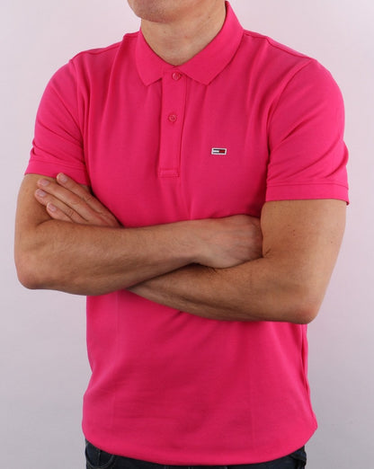 Tommy Jeans Poloshirt in leuchtendem Kirschrosa