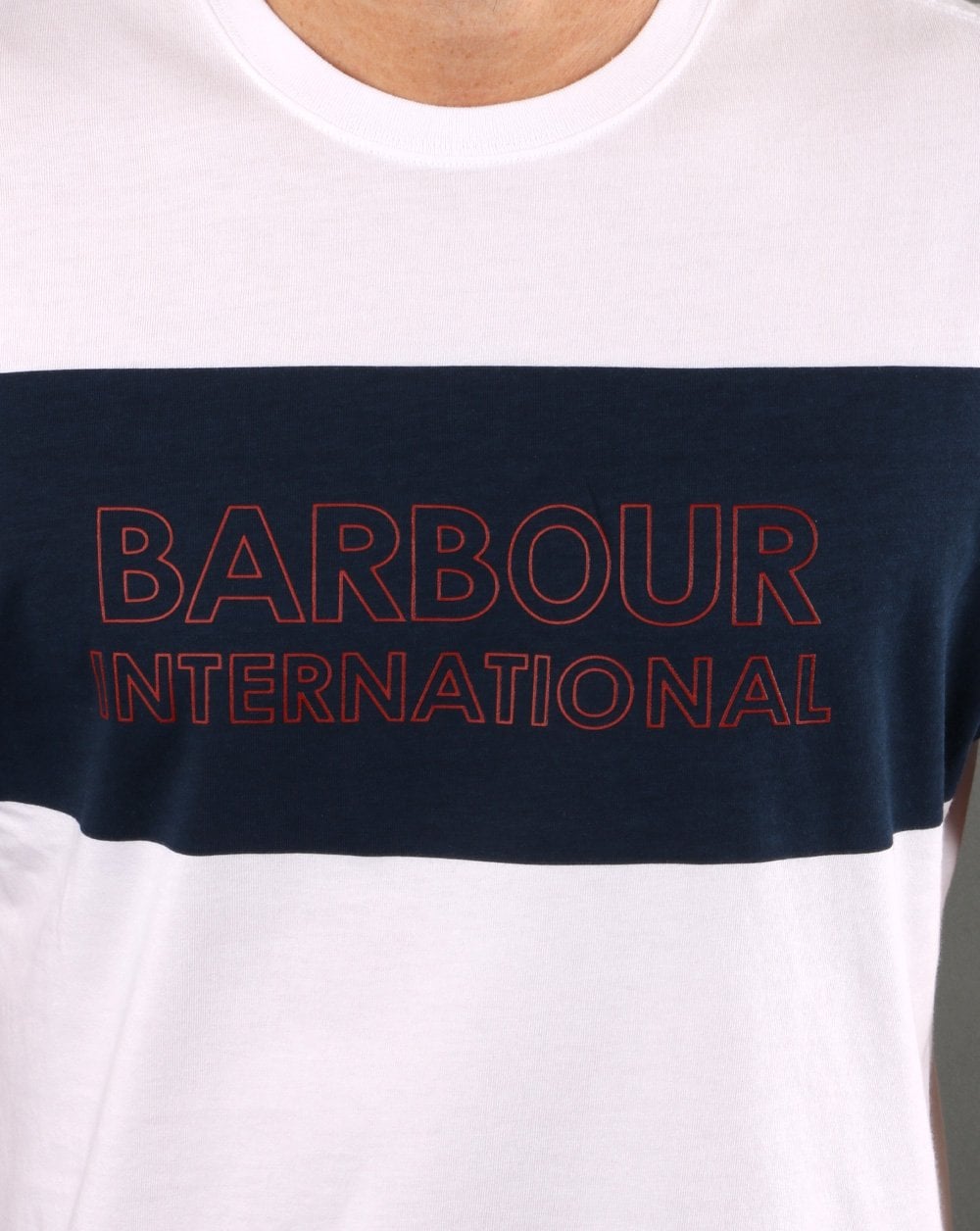 Barbour International Panel Logo T-Shirt Weiß