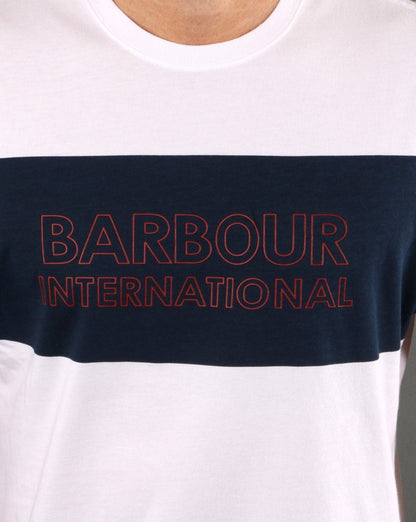 Barbour International Panel Logo T-Shirt Weiß