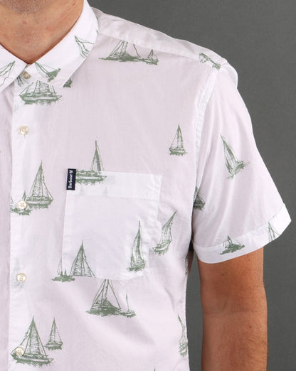 Barbour Sommer-Print Kurzarmhemd Weiß