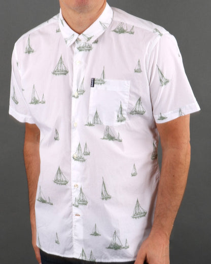 Barbour Sommer-Print Kurzarmhemd Weiß