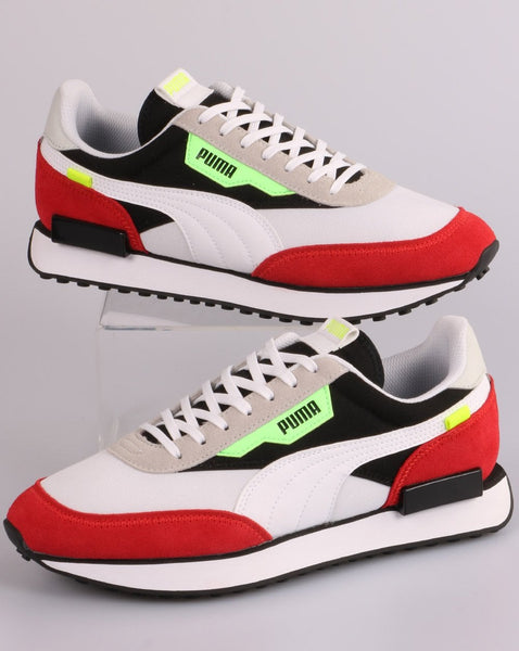 Puma Future Rider Retro Trainers White/Red/Black
