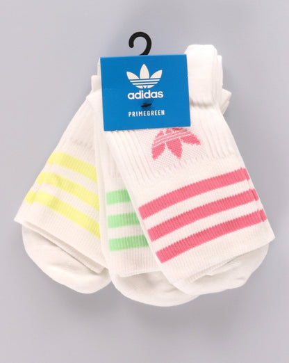 Adidas Originals Mid Cut Crew Socken 3er-Pack Weiß/Pastell