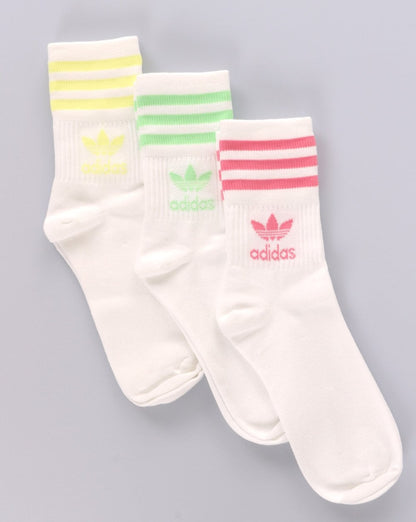 Adidas Originals Mid Cut Crew Socken 3er-Pack Weiß/Pastell