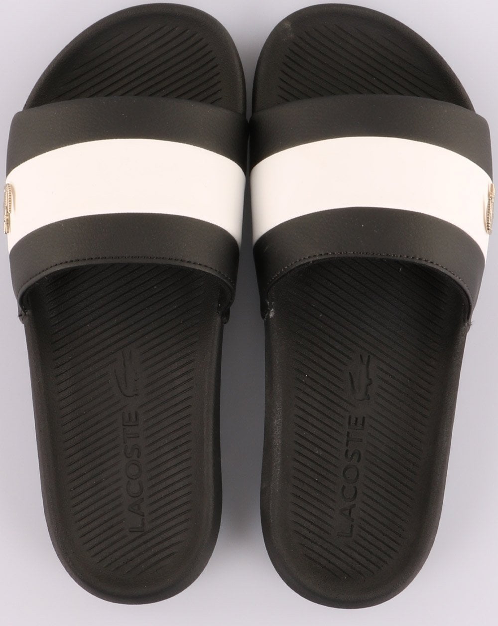 Lacoste Footwear Croco Slide Black/White