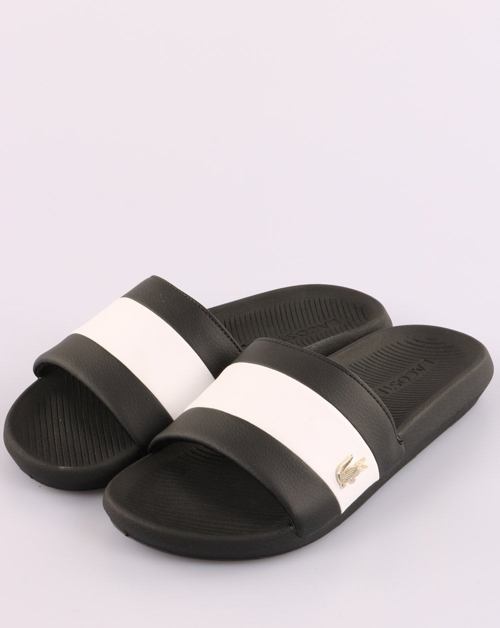 Lacoste Footwear Croco Slide Schwarz/Weiß