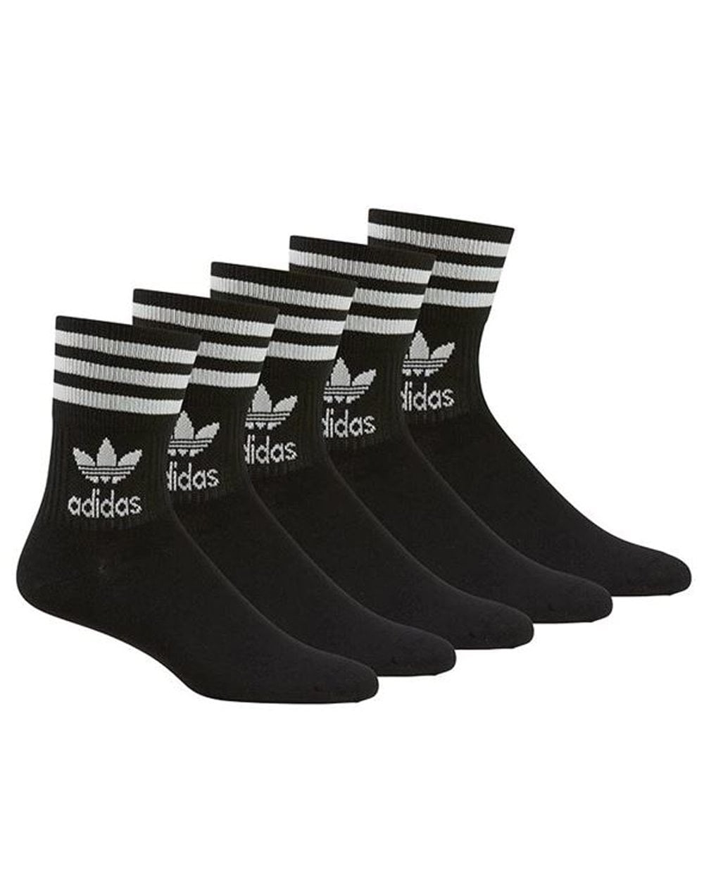 Adidas Originals Mid Cut Crew Socks 5 Pack Black