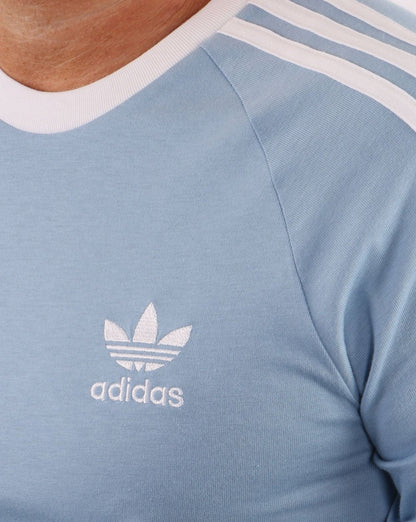 Adidas Originals 3-Streifen-T-Shirt Himmelblau