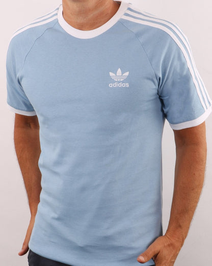 Adidas Originals 3-Streifen-T-Shirt Himmelblau