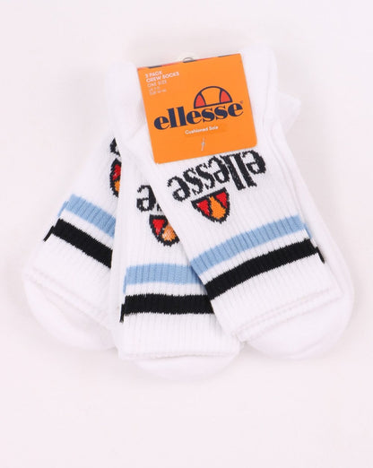Ellesse – Pullo – 3er-Pack Socken, Weiß/Marineblau