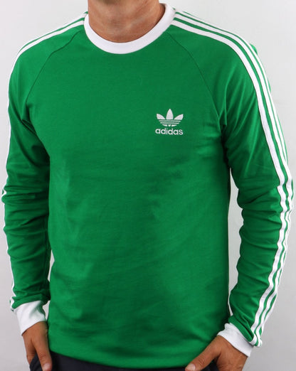Adidas Originals 3-Streifen Langarm-T-Shirt Grün