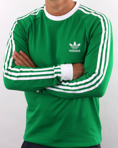 Adidas Originals 3-Streifen Langarm-T-Shirt Grün