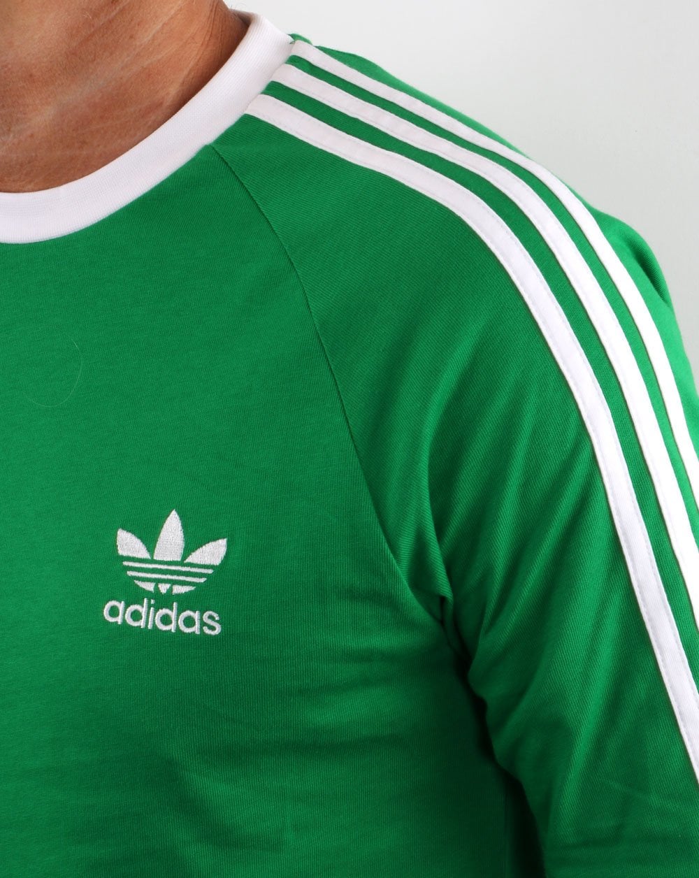 Adidas Originals 3-Streifen Langarm-T-Shirt Grün