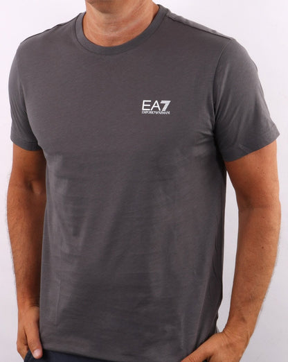 Emporio Armani EA7 Klassisches T-Shirt Anthrazitgrau