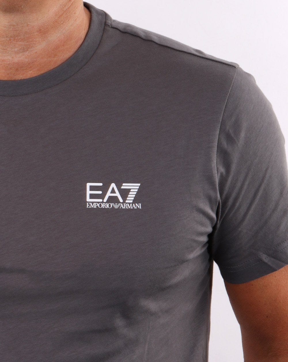 Emporio Armani EA7 Klassisches T-Shirt Anthrazitgrau