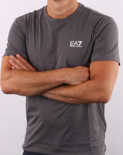 Emporio Armani EA7 Klassisches T-Shirt Anthrazitgrau