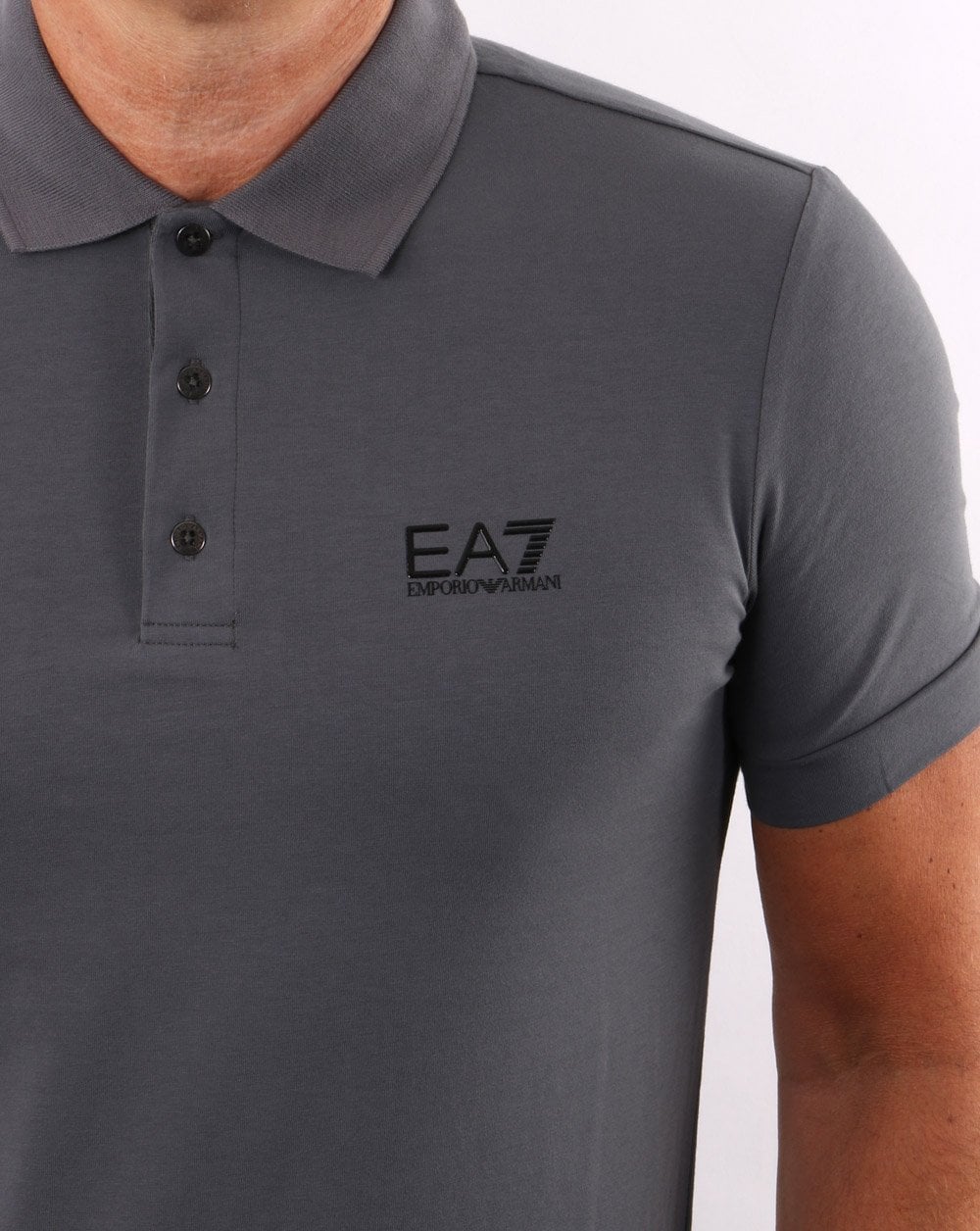 Emporio Armani EA7 Klassisches Poloshirt Metallgrau