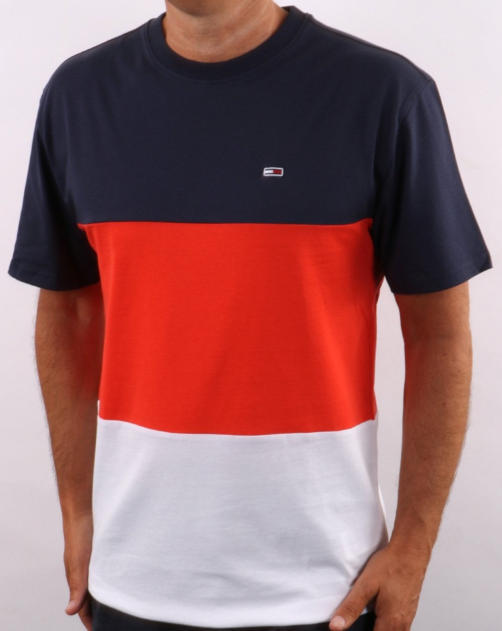 Tommy Jeans – T-Shirt mit Farbblockdesign, Horizon/Multi