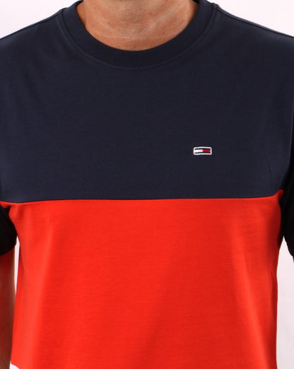 Tommy Jeans – T-Shirt mit Farbblockdesign, Horizon/Multi