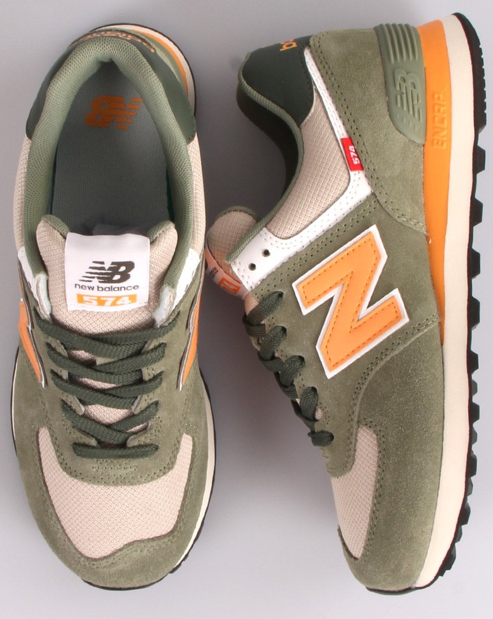 New Balance 574 Trainer Grün/Orange