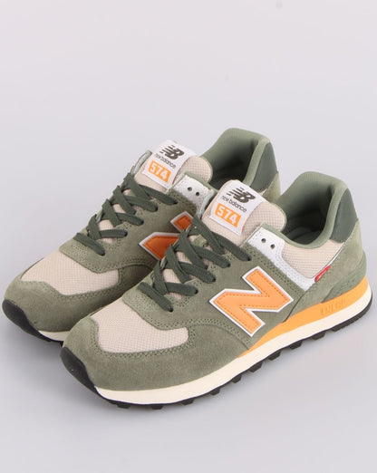 New Balance 574 Trainer Grün/Orange