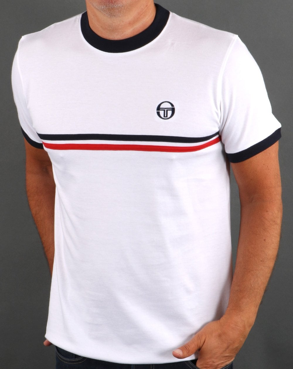 Sergio Tacchini Supermac T Shirt White/Red