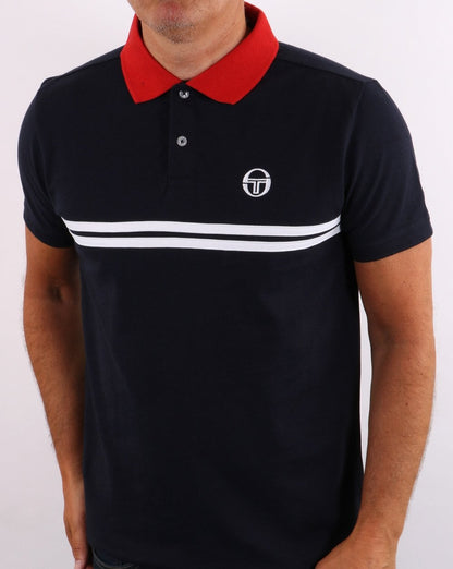 Sergio Tacchini Supermac Poloshirt Marineblau/Rot