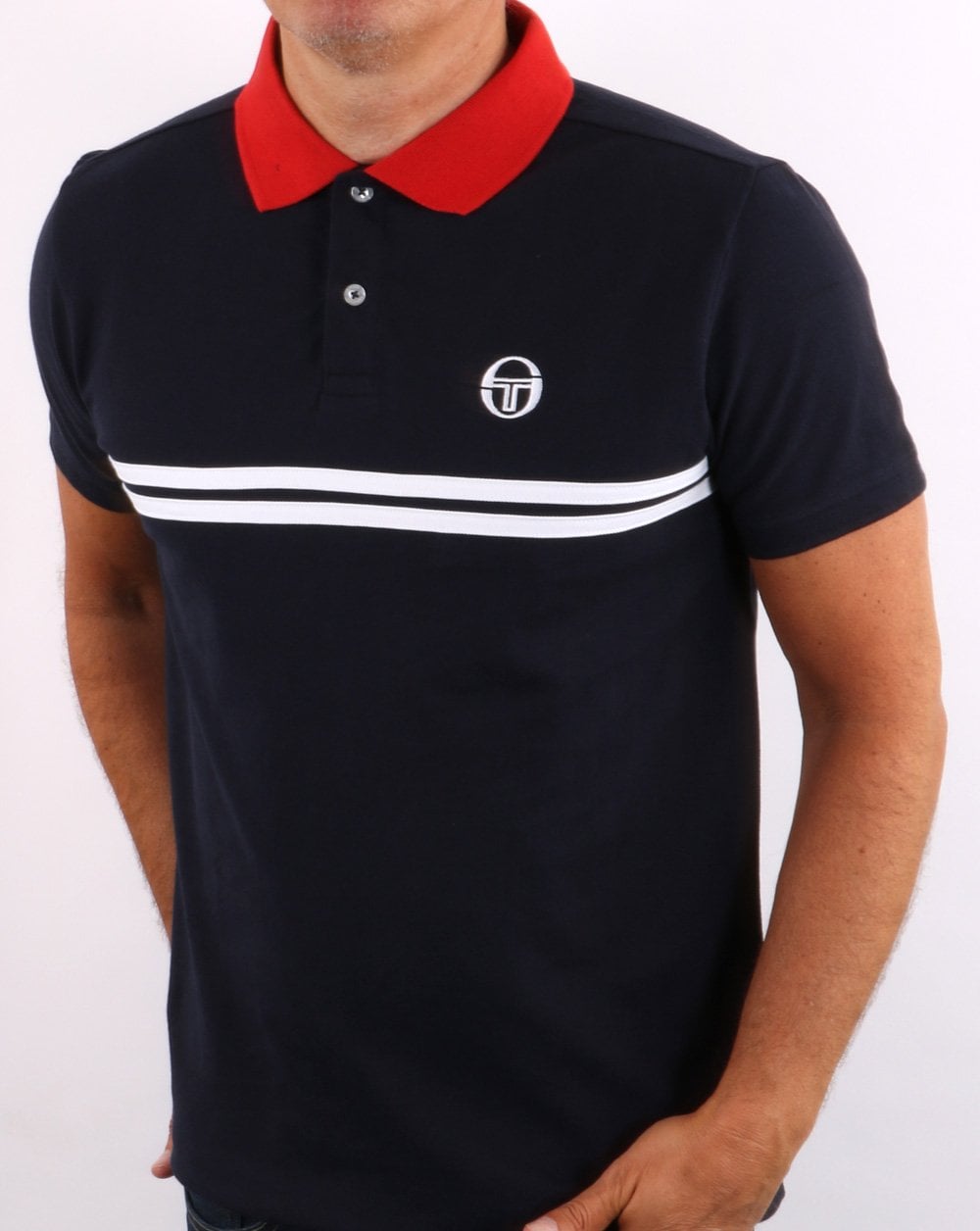 Sergio Tacchini Supermac Poloshirt Marineblau/Rot